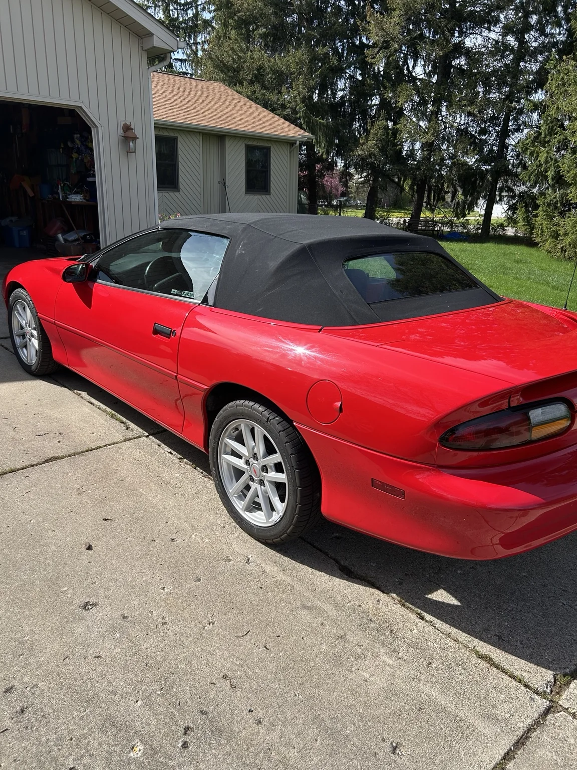 Red Camaro after detailing